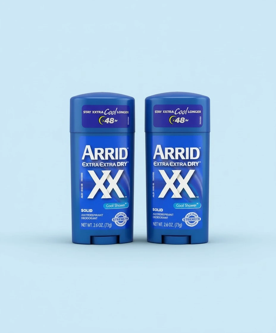 Arrid Deodorant 2.6 Ounce Solid Xx Cool Shower (76ml) (2 Pack)