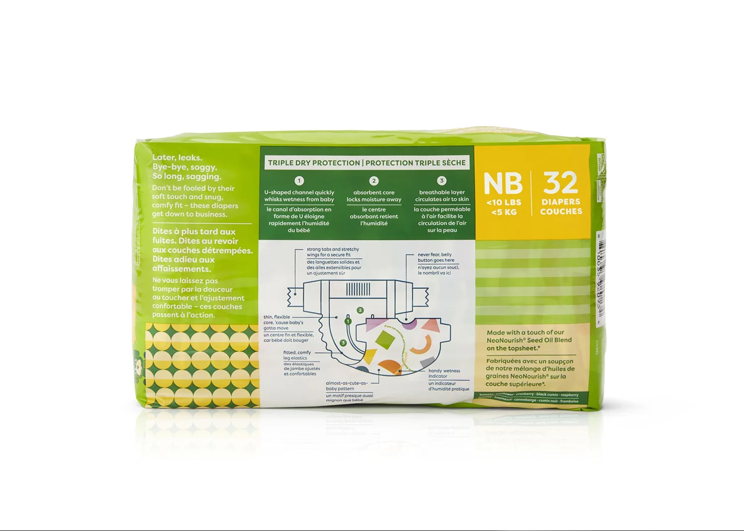 Babyganics Diapers, Size 1 (18-14 lbs) 232 Count, Ultra Absorbent, Unscented, Made Without Chlorine, Latex