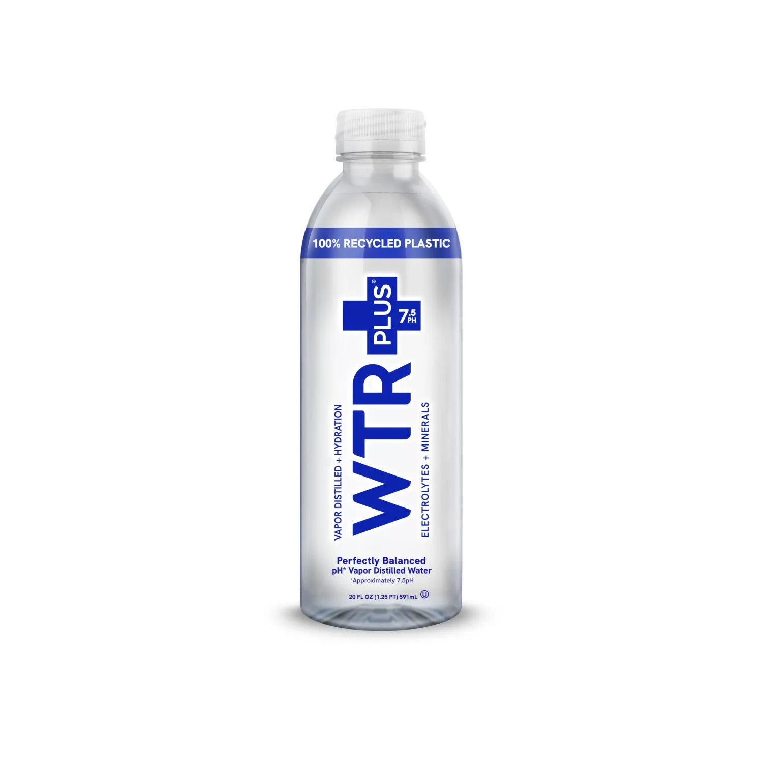 WTR+ Alkaline Water, 20 Fl Oz (Pack of 12), 9.5 pH with Electrolytes for a Crisp, Refreshing Taste