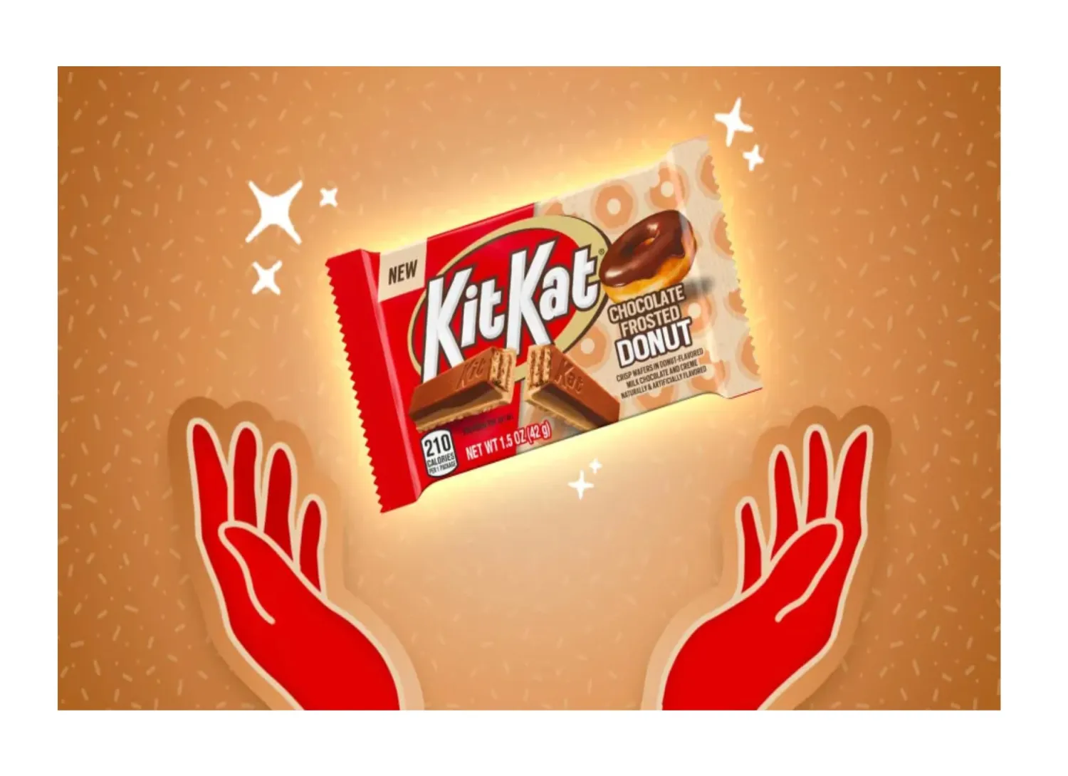 Smiling Sweets Kit Kat Chocolate Frosted Donut, Delicious Combination of Classic Chocolate with a Frosted Donut Twist, Break Apart and Share with Others (Pack of 4)