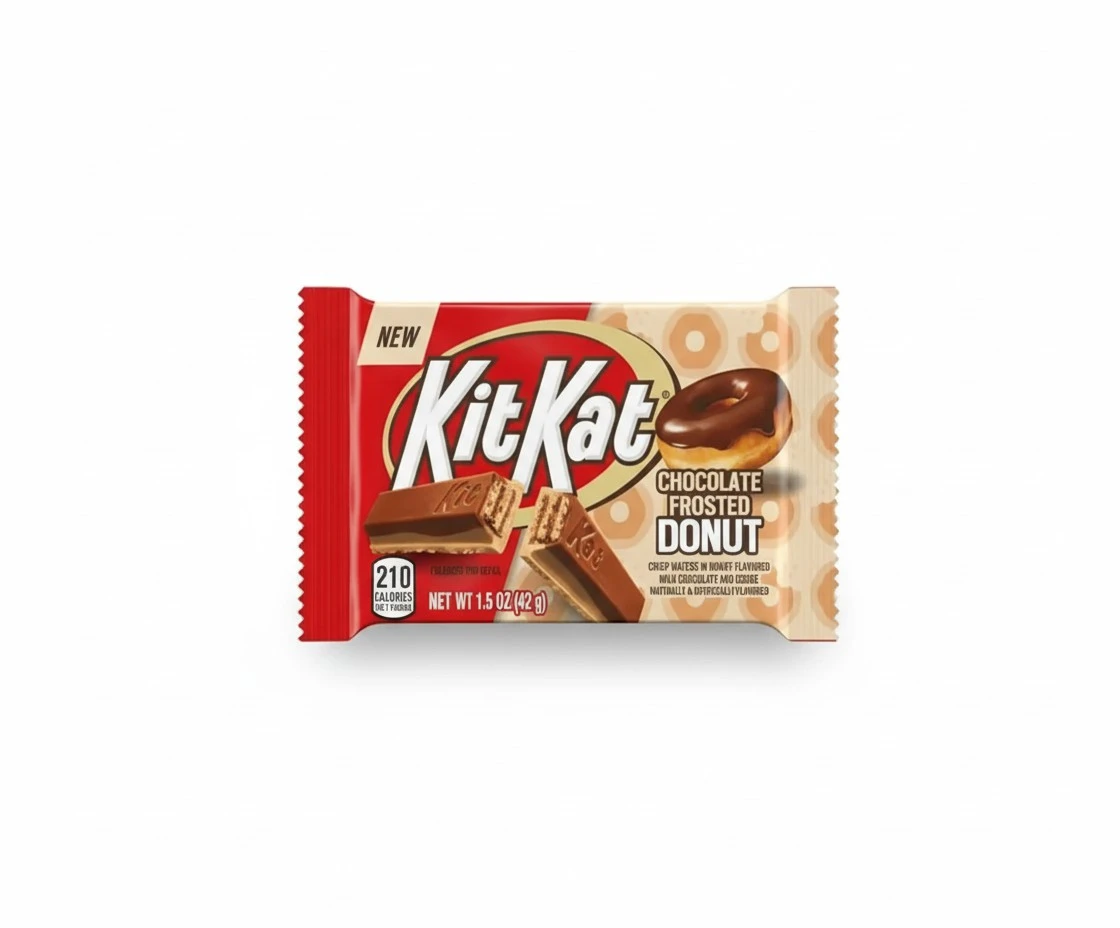 Smiling Sweets Kit Kat Chocolate Frosted Donut, Delicious Combination of Classic Chocolate with a Frosted Donut Twist, Break Apart and Share with Others (Pack of 4)