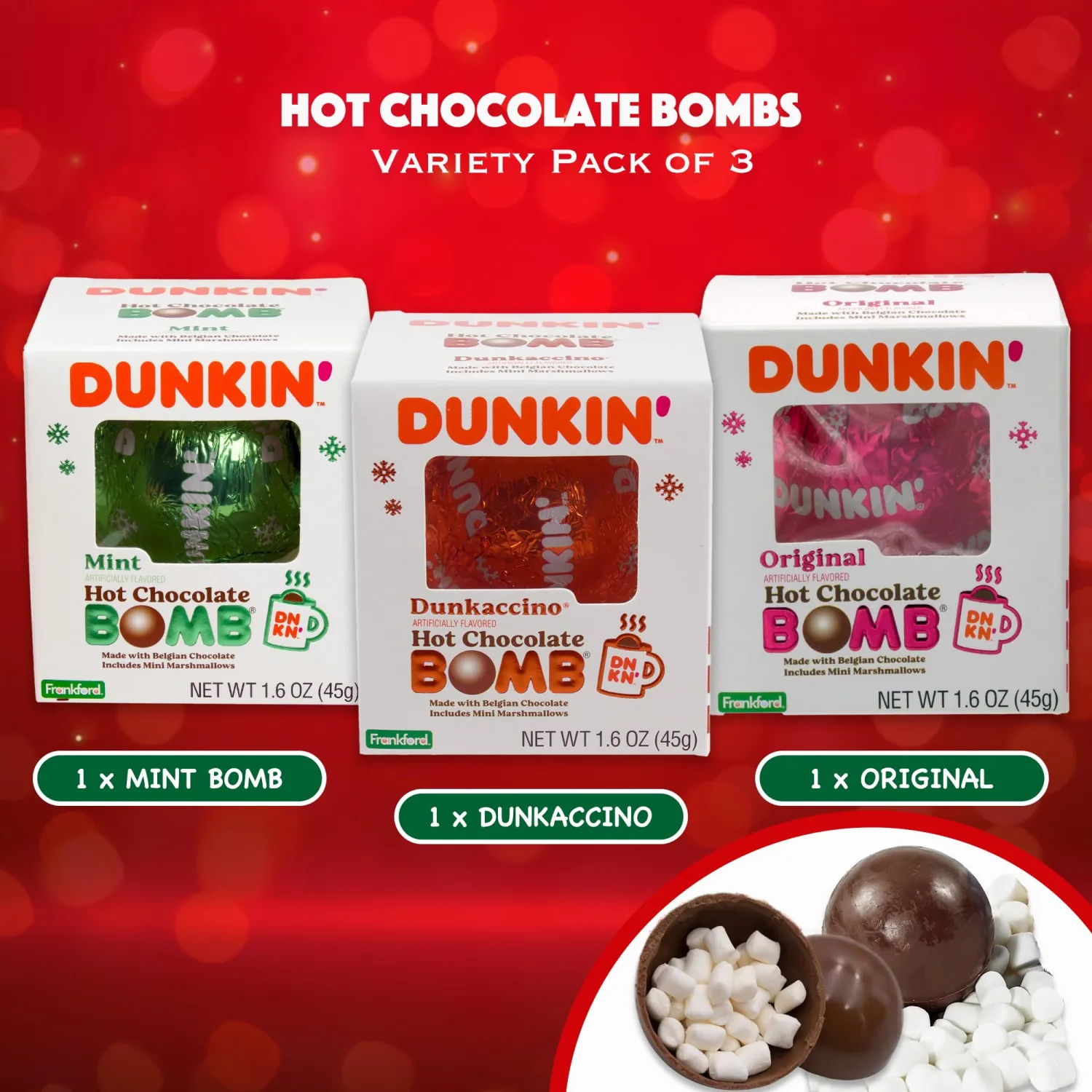 Hot Chocolate Bomb Gift Set Variety 3 Pack- Donuts Hot Chocolate Bombs, Hot Cocoa Bombs, Hot Chocolate Gift, Hot Coco Bombs, Hot Chocolate Kit, Hot Chocolate Bombs Bulk