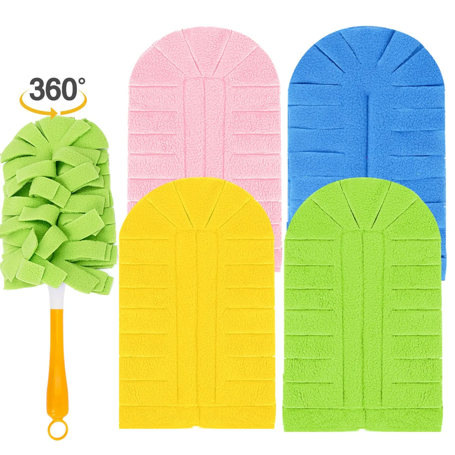 KEEPOW Reusable Duster Refill Fit for Swiffer Duster Extended Handle, Heavy Duty Duster Refills, Microfiber Dusters for Cleaning Fleece Refills Hardwoods Window, 4 Pack (Handle is Not Included)