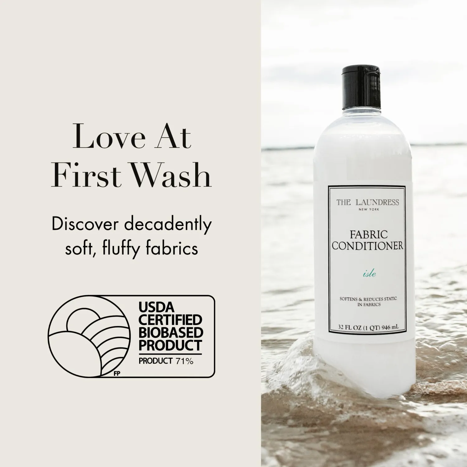 The Laundress Isle Fabric Conditioner, Soften Fabrics, Reduces Static, Concentrated Fabric Softener Liquid, Isle Scent, 32 Fl Oz