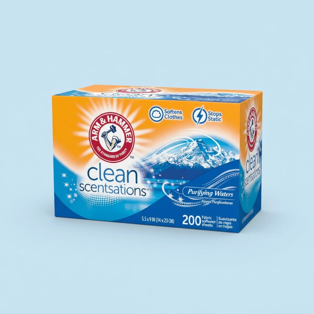 Arm & Hammer Fabric Softener Sheets, Purifying Waters, 200 ct