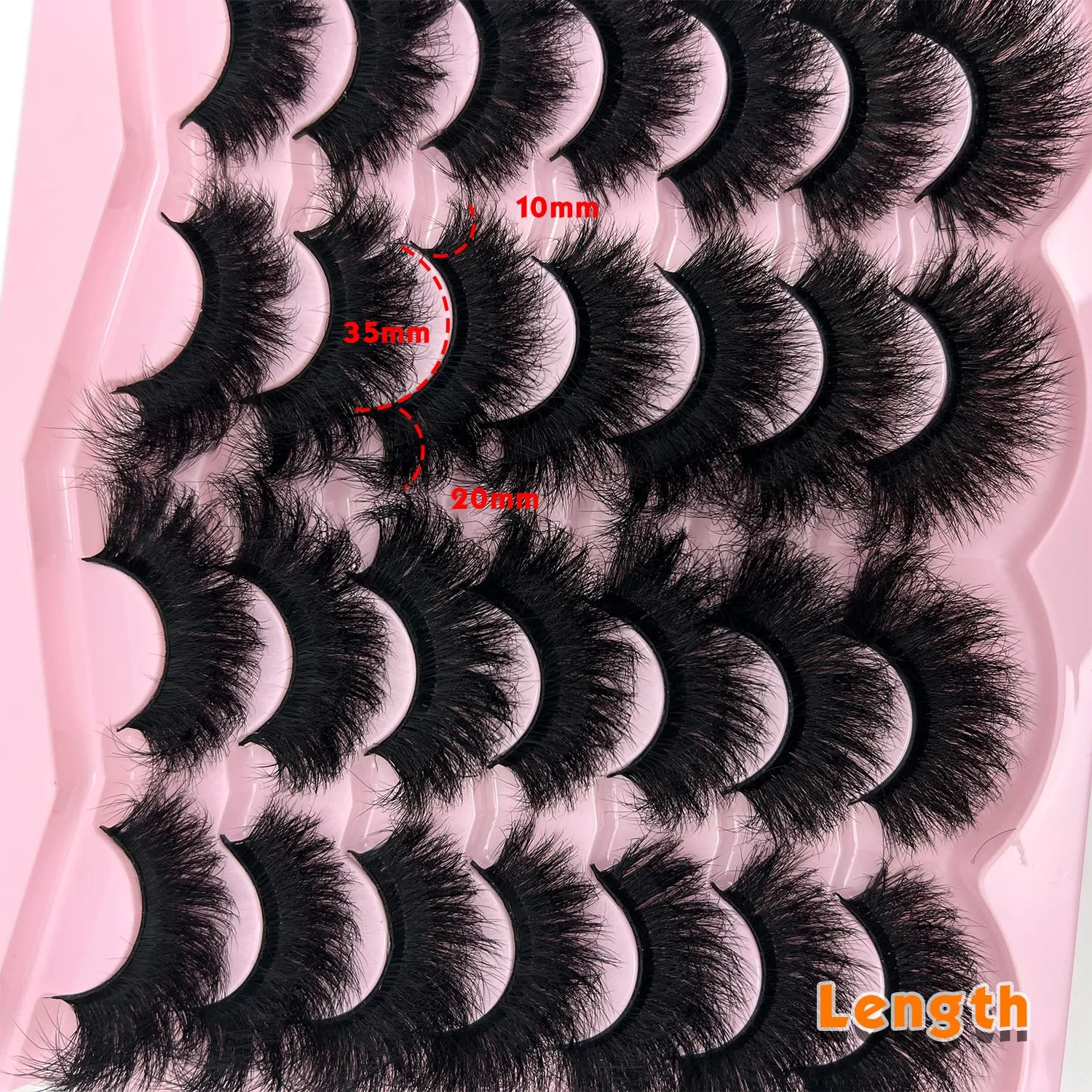 Mink Lashes Fluffy 20mm Faux Mink Lashes Cat Eye Big Long False Eyelashes Dramatic Soft 25mm Lash Strips 3D Volume 14 Pairs Strip Eyelashes Pack