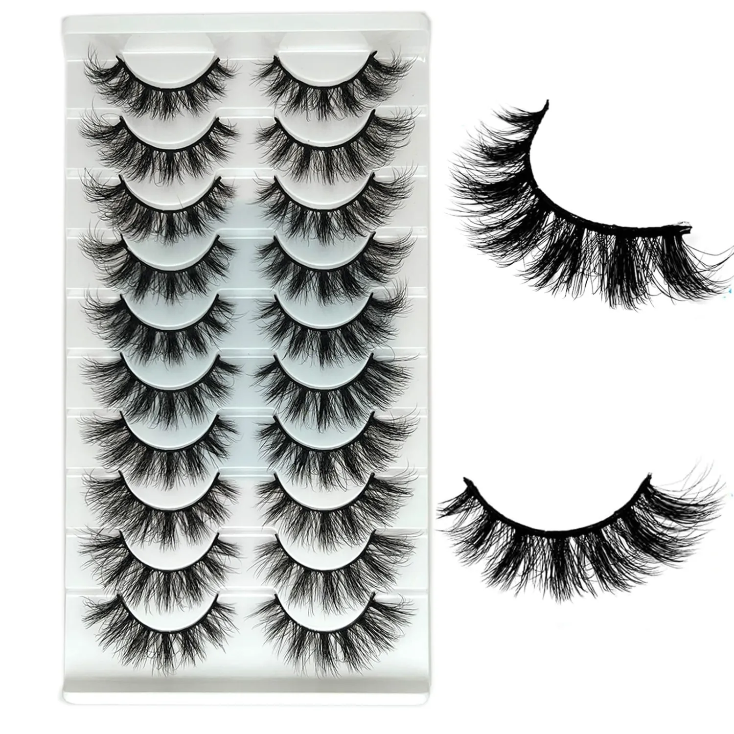Wispy Lashes Mink 3D Cat Eye 6D Volume False Lashes Strip 18mm Soft Fake Eyelashes Fluffy Thick Faux Mink Eyelashes Pack