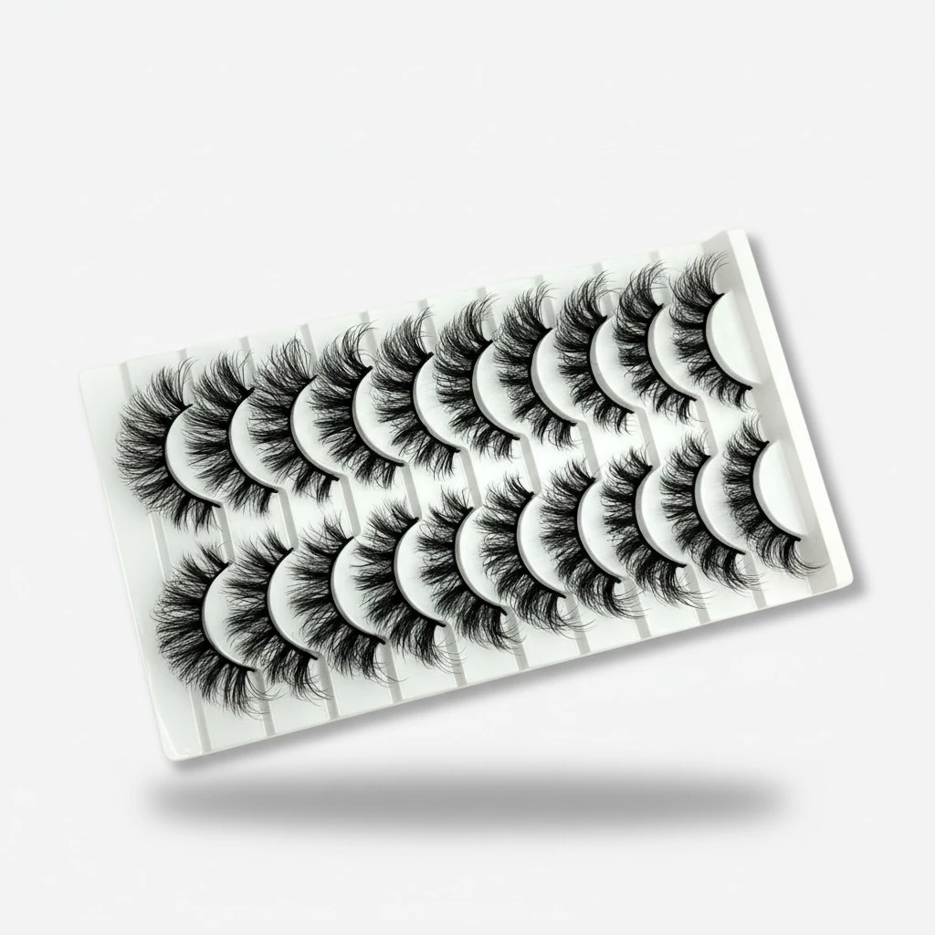 Wispy Lashes Mink 3D Cat Eye 6D Volume False Lashes Strip 18mm Soft Fake Eyelashes Fluffy Thick Faux Mink Eyelashes Pack