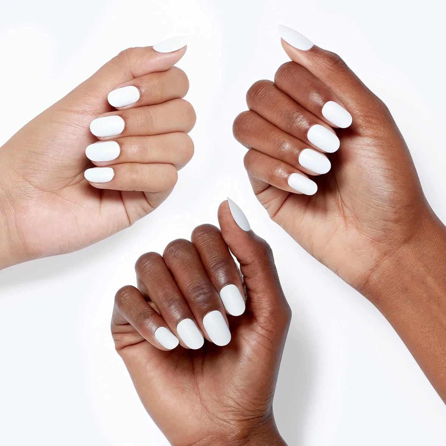 OPI xPRESS/ON Alpine Snow | Bright White Short Round Press On Nails | With Nail Glue | Long Lasting, Reusable, Non-damaging