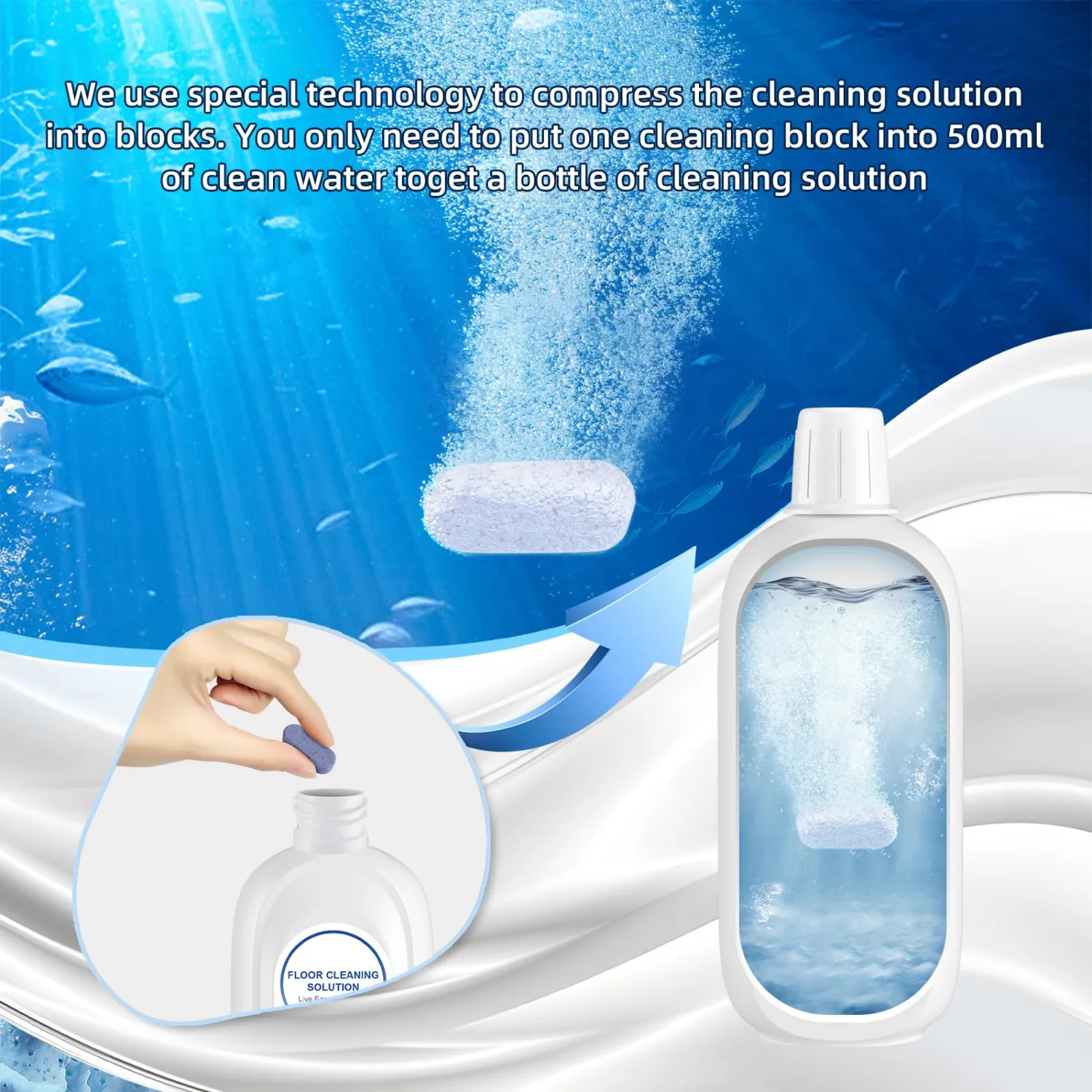 10 Bottles Compatible with Tineco Cleaning Solution 500ml Per Bottle Lavender Scents and Orange Scents Floor Cleaner Compatible with All Robot Vacuums with Mopping and Cordless Wet/Dry Vacuum