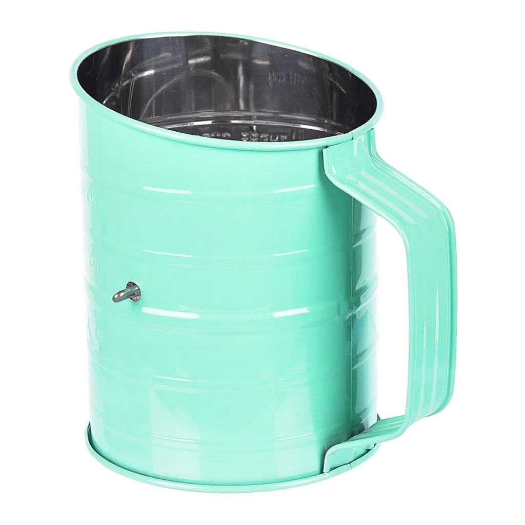 MaMix Stainless Steel Baking Hand Crank Flour Sifter with 2 Wire Agitator 3 Cup