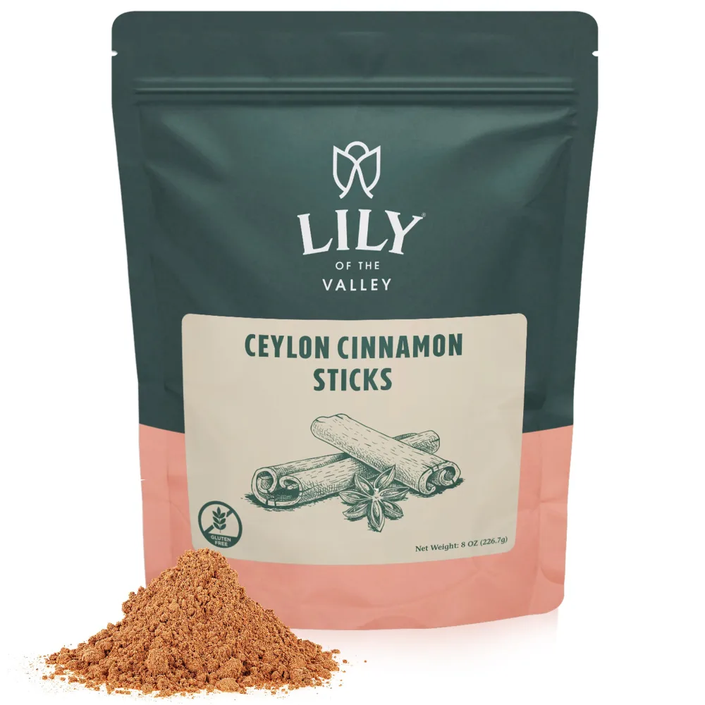 LILY OF THE VALLEY Ceylon Cinnamon Powder - Ground Cinnamon Ideal for Baking & Cooking - Keto Friendly - Vegan & Gluten-Free - Packed in Resealable Pouch (8oz, 226g)