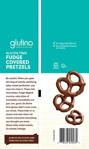Glutino Chocolate Fudge Covered Pretzels, 5.5 Ounce (Pack of 1)