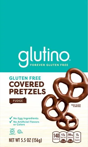 Glutino Chocolate Fudge Covered Pretzels, 5.5 Ounce (Pack of 1)