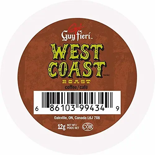 Guy Fieri Flavortown Roasts Coffee Pods, West Coast Roast, Bold Dark Roast Coffee, Single Serve Coffee Cups for Keurig K Cup Brewers, 48 Count