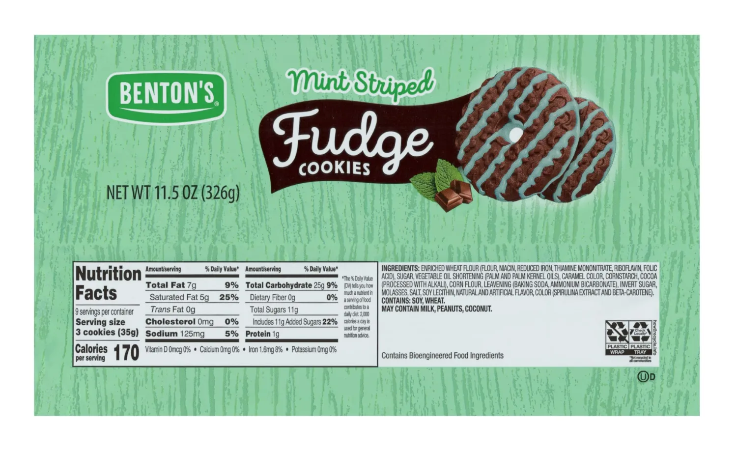 Benton’s Cookies (Pack of 2, Mint Striped Fudge)