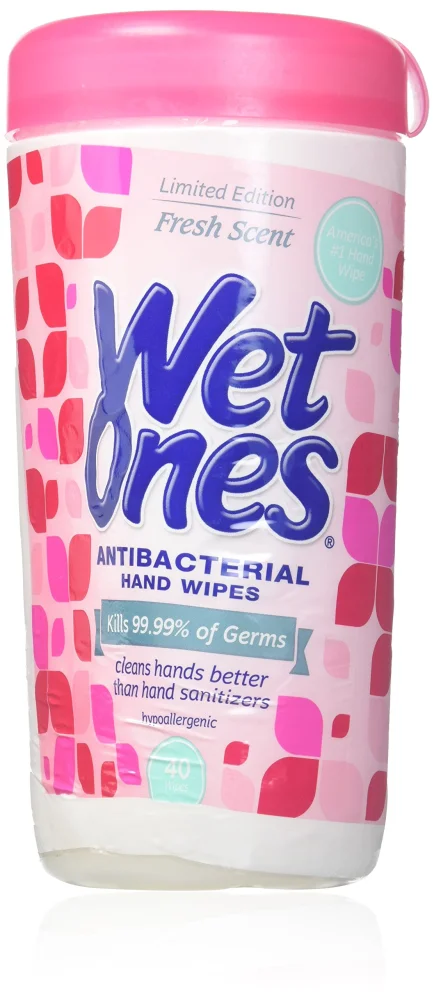 WET ONES Antibacterial Hand Wipes, Fresh Scent 40 ea (Pack of 12)