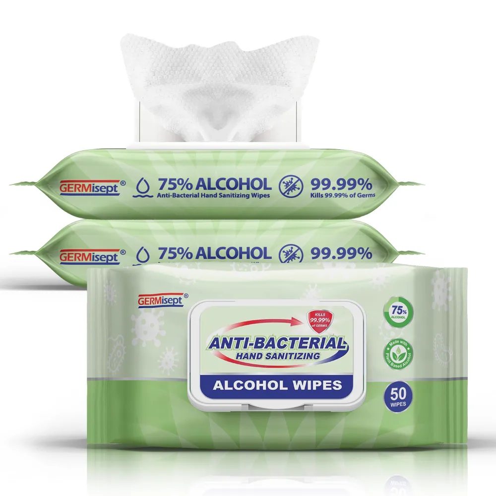 Advanced 75% Alcohol Antiseptic Hand Sanitizer Multipurpose Wipes (50 Count X 3 packs = 150 Wipes)