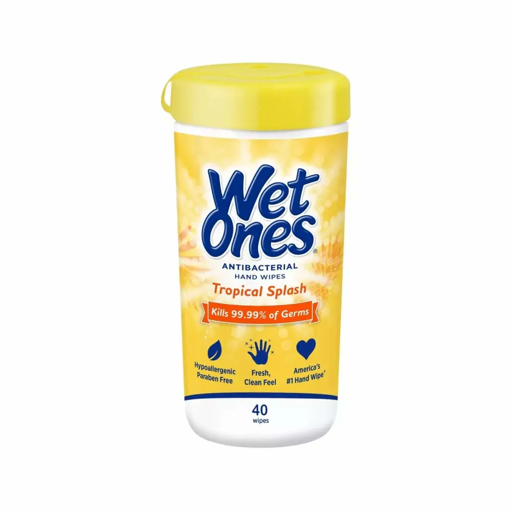 Wet Ones Antibacterial Hands Wipes, Tropical Splash 40 Count (Pack of 8)