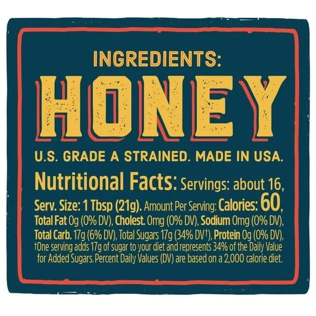 Local Hive Washington Raw Unfiltered Honey – 16 oz, 100% Pure US Honey, Sourced from American Bees and Beekeepers - Natural Sweetener, Ideal for Tea, Baking, and Cooking