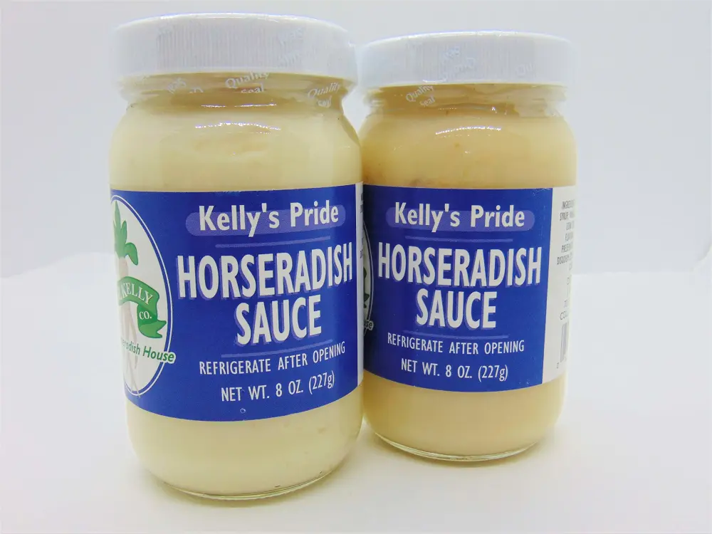 Kelly's Pride 2 Pack Horseradish Sauce-8 Ounce Jars-Country Creek LLC-Horseradish Made from 100 Percent Fresh Grated Horseradish Root!