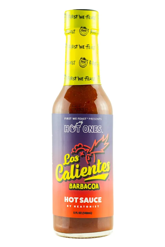 Hot Ones Los Calientes Barbacoa Hot Sauce Made With Natural Ingredients & Powerful Flavors From Smoked Red Jalapeno, Chipotle & Habanero Peppers, 5 fl oz Bottle (1-Pack)