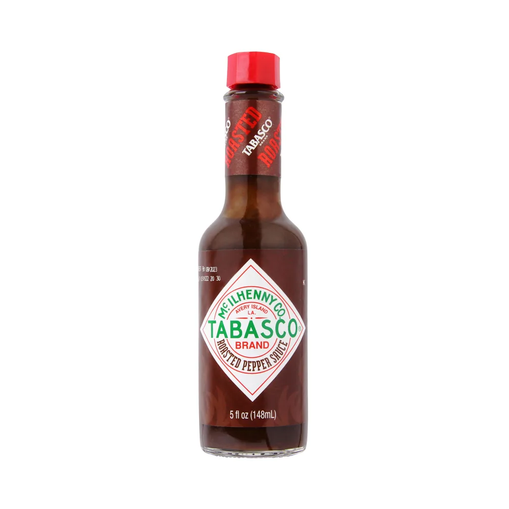 TABASCO® Brand Roasted Pepper Sauce, Rich & Savory Hot Sauce, Glass Bottle, Made with Vine-Ripe Red Peppers, Fresh Garlic & Onions, Great on Sandwiches & More, 5 Fl Oz (Pack of 1)