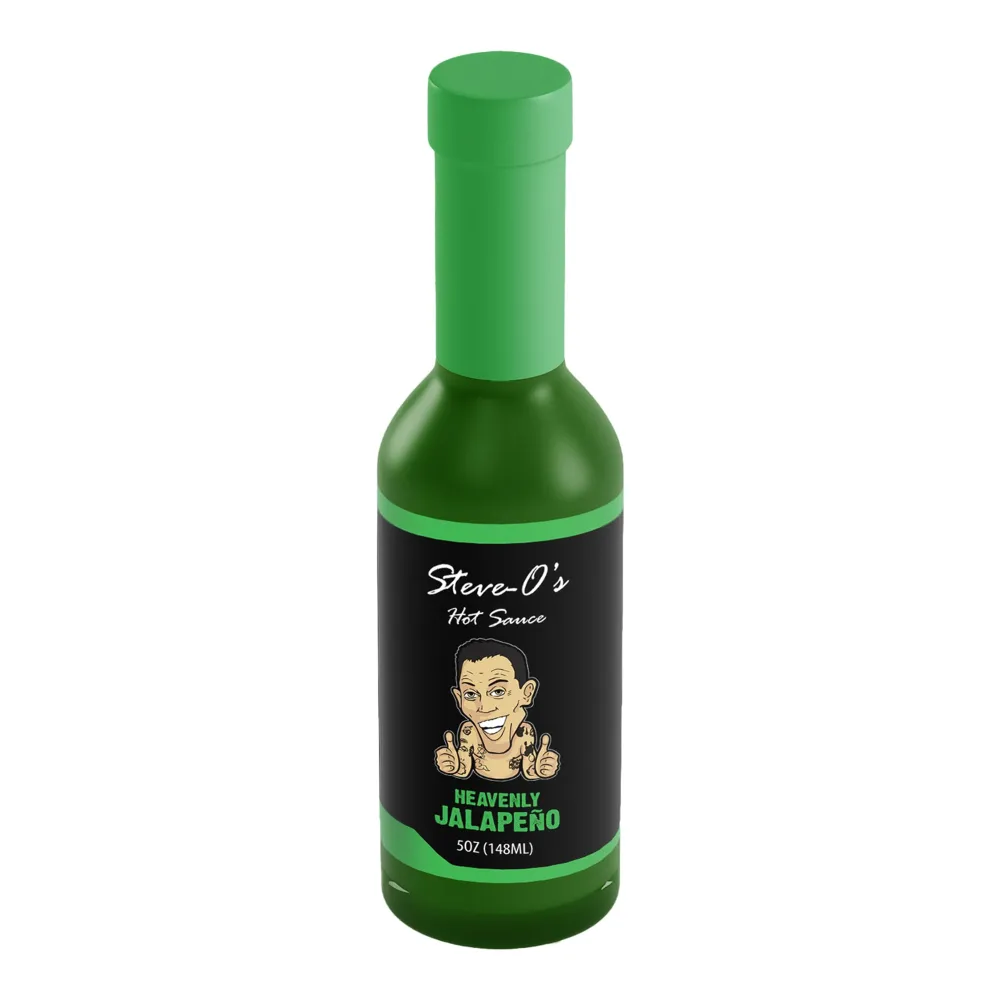 Steve-O's Hot Sauce - Heavenly Jalapeño Hot Sauce | Green Verde Sauce for Marinades, BBQ, Vegetables, Eggs, Potatoes (5 fl oz)