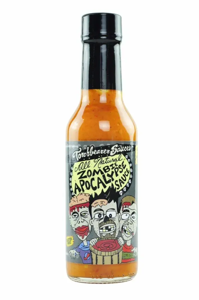 Torchbearer Sauces Zombie Apocalypse Ghost Chili Hot Sauce, 5 Fl Oz - All Natural, Vegan, Extract Free, Made in USA, Featured on Hot Ones!