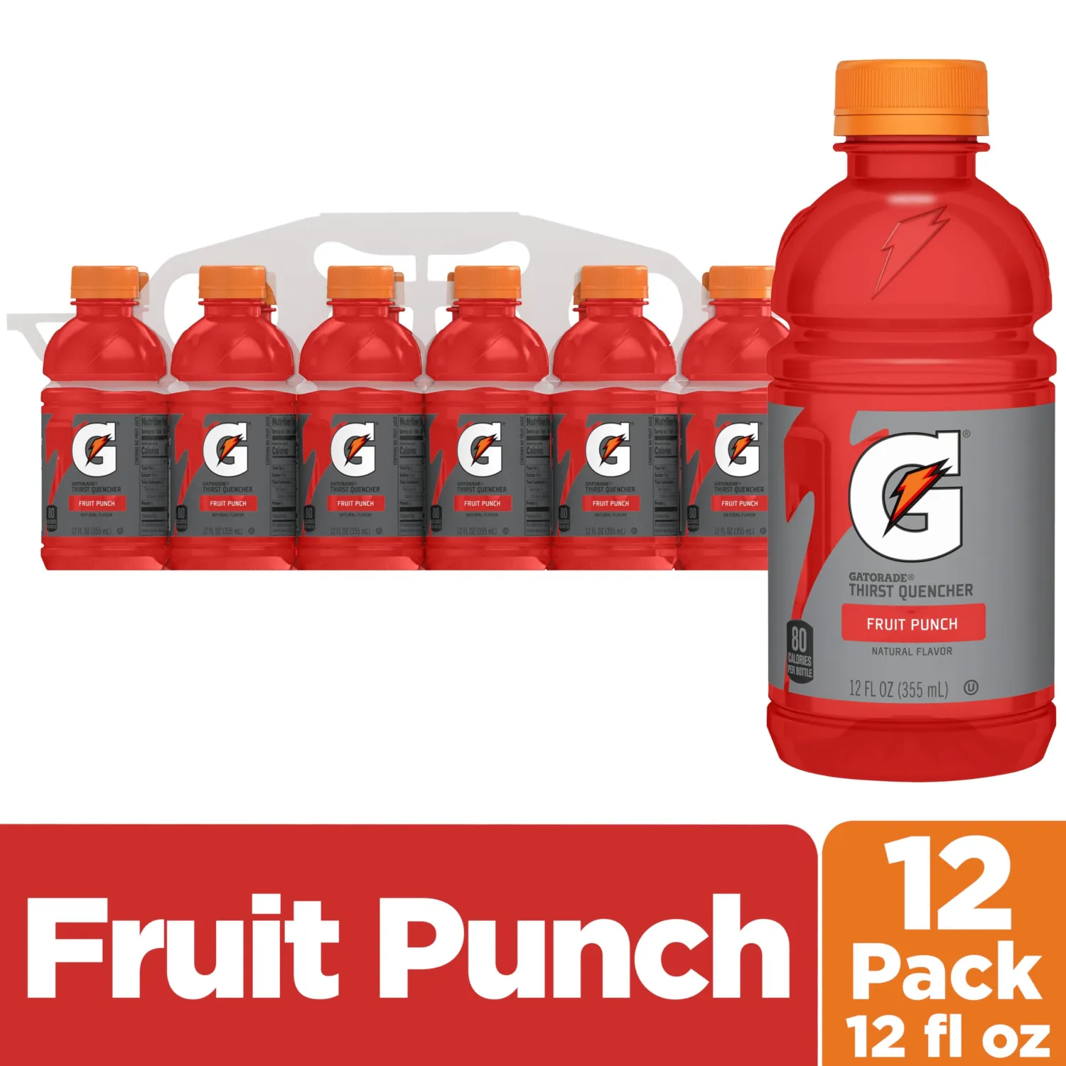 Gatorade Fruit Punch, 12 Fl Oz Bottles, 12 Pack