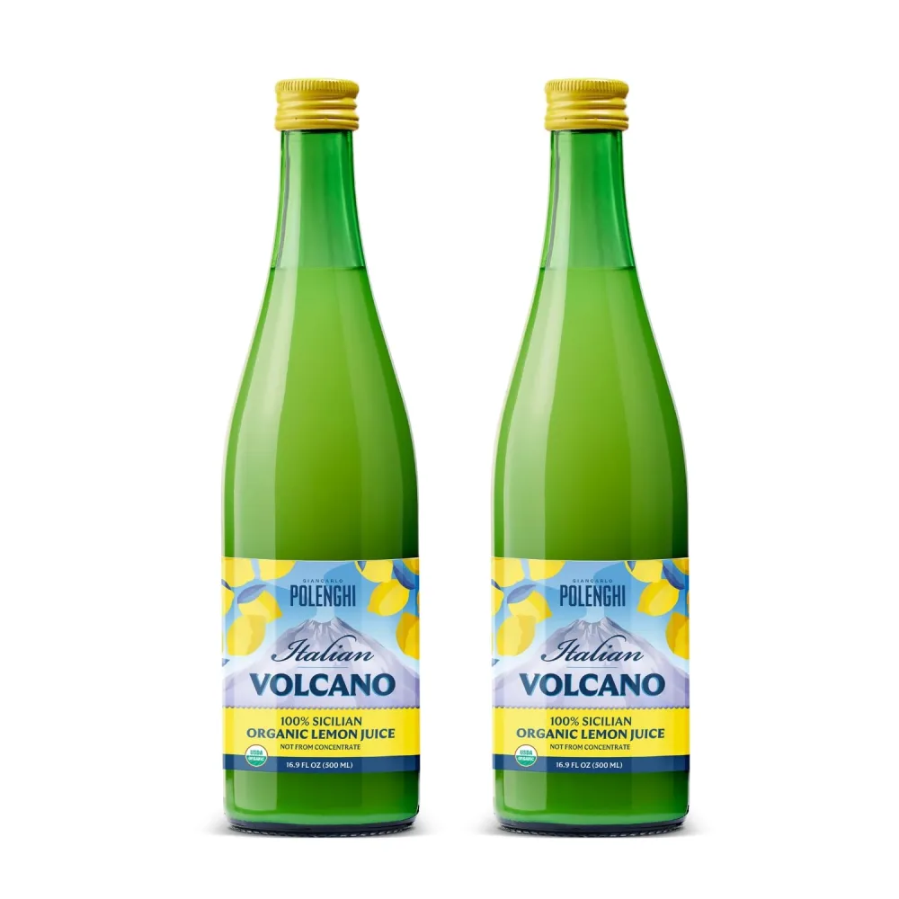 Italian Volcano Organic Lemon Juice, 500ml (Pack of 2) by Italian Volcano