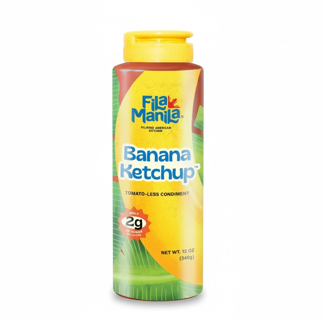 Fila Manila Banana Ketchup – Filipino Sauce & Condiment – 12 oz jar, Mild, Vegan, No MSG, No Sugar Added, Gluten Free, Dairy Free, Made in the USA, Banana Ketchup, 1 Count (Pack of 1)