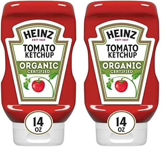 Heinz Organic Tomato Ketchup (14 oz Bottle) (Pack of 2)