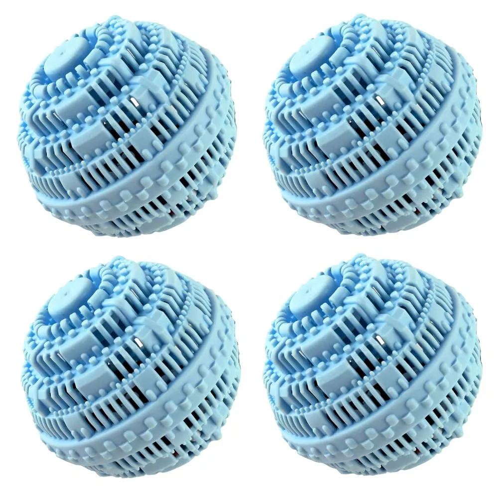 4pcs Laundry Ball - Natural Non-Chemical Detergent Laundry Balls for Washing Machine - Eco Friendly Wash Ball & Detergent Alternative for 2000 Washings(Light Blue)…