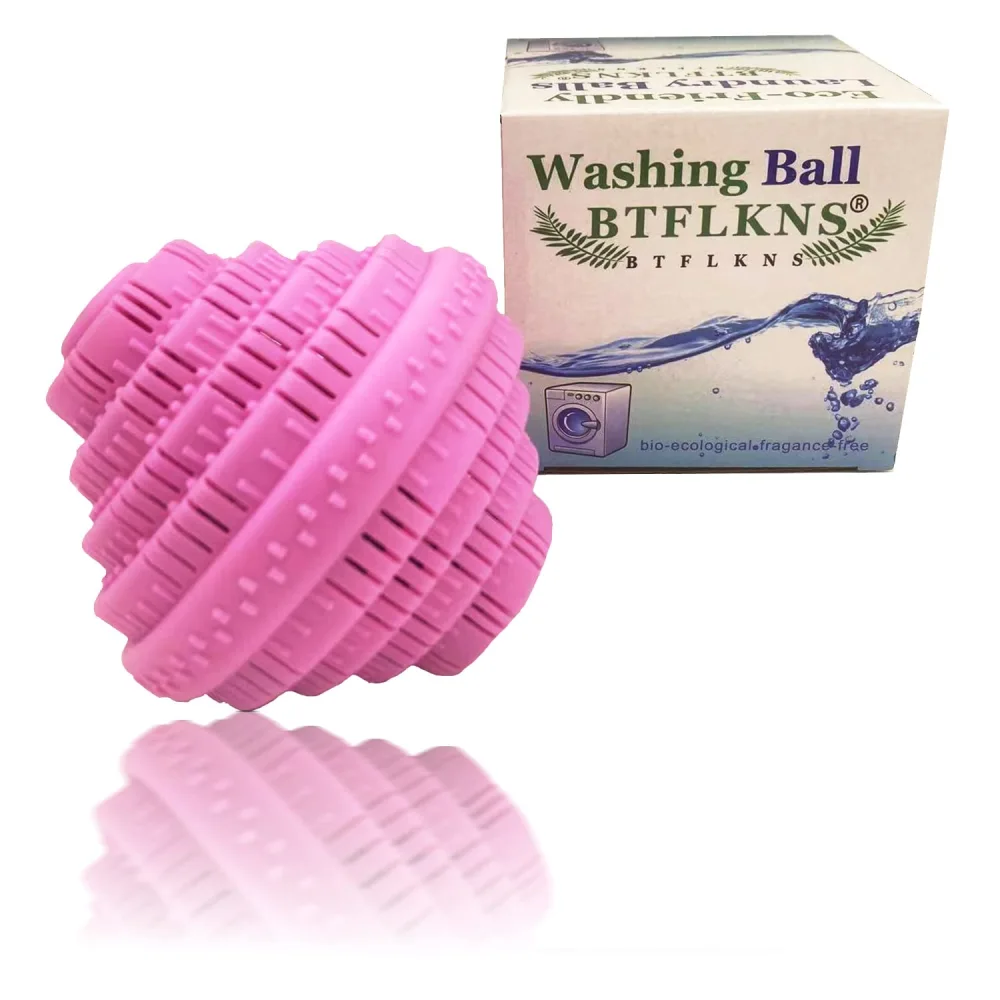 Eco-Friendly Laundry Balls, Premium Washing Ball, Add Double The Ceramic Balls Again, 2000 Times Super Laundry Balls, All Natural No-Chemical Detergent(Large,Pink)