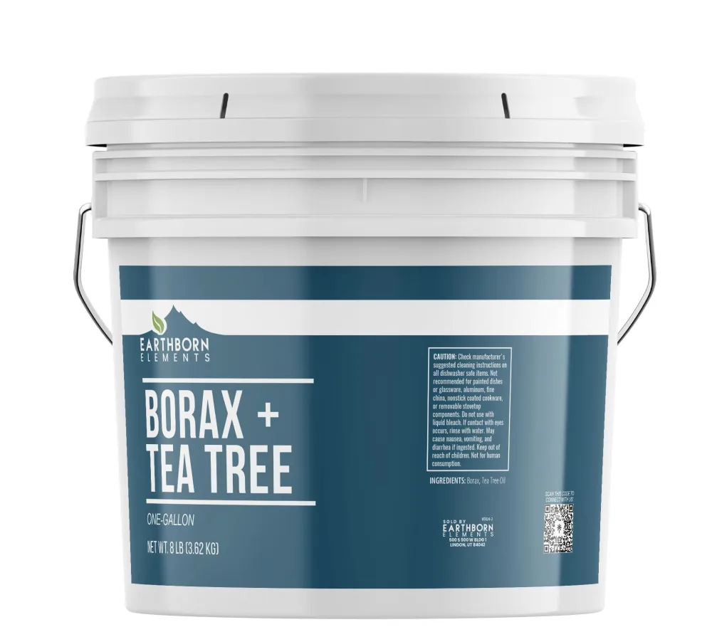 Earthborn Elements Borax with Tea Tree Essential Oil, 1 Gallon Bucket, Laundry Booster, Refreshing Scent, Bulk Size