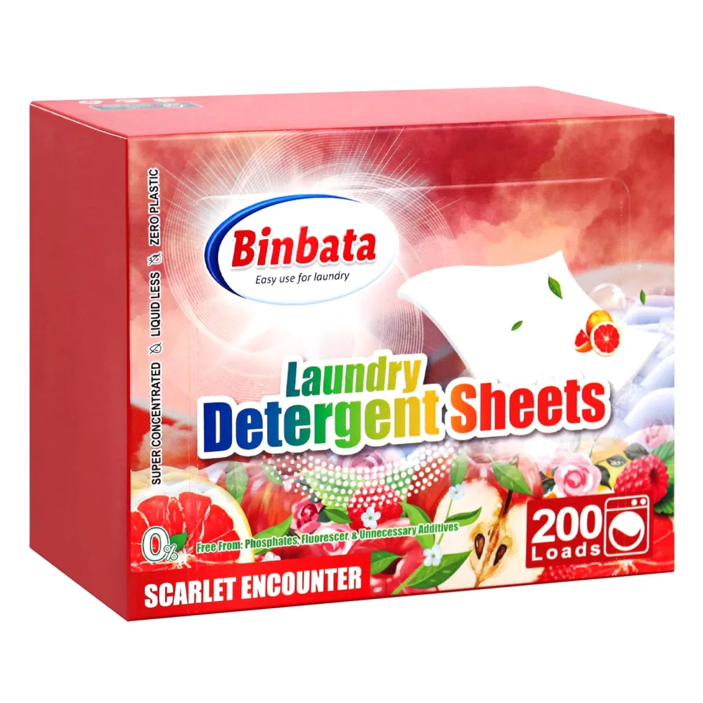 Laundry Detergent Sheets, 200 Loads Scarlet Encounter Scent Hypoallergenic Eco Laundry Sheets, Biodegradable Plastic Free Liquidless Laundry Sheets Detergent Suitable for Sensitive Skin