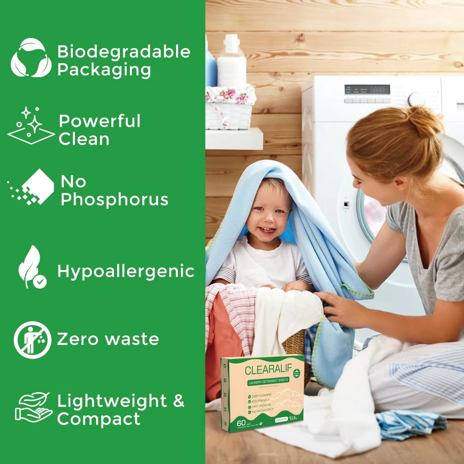 CROS 180 Loads Laundry Detergent Sheets Fresh Scent, for Travel, Home, Apartment, Dorm, Laundry Detergent Strips Eco Friendly, Hypoallergenic, Liquidless Washing Supplies