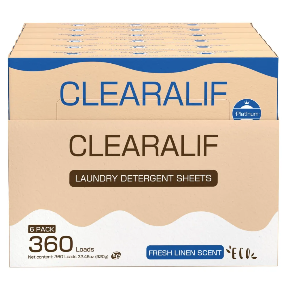 CROS 360 Loads Laundry Detergent Sheets Linen Scent, for Travel, Home, Apartment, Dorm, Laundry Detergent Strips Eco Friendly, Hypoallergenic, Liquidless Washing Supplies