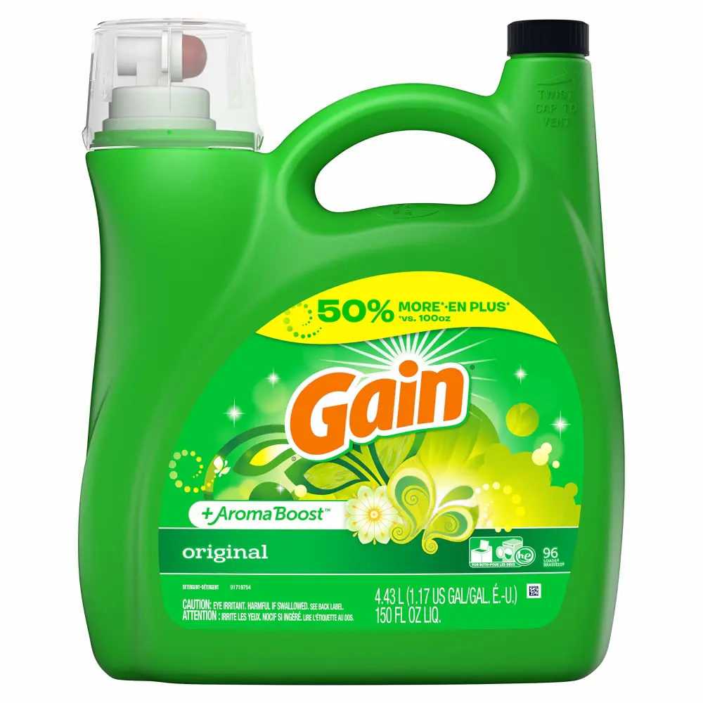 Gain + Aroma Boost Liquid Laundry Detergent, Original Scent, 96 Loads, 138 fl oz, HE Compatible (Packaging May Vary)