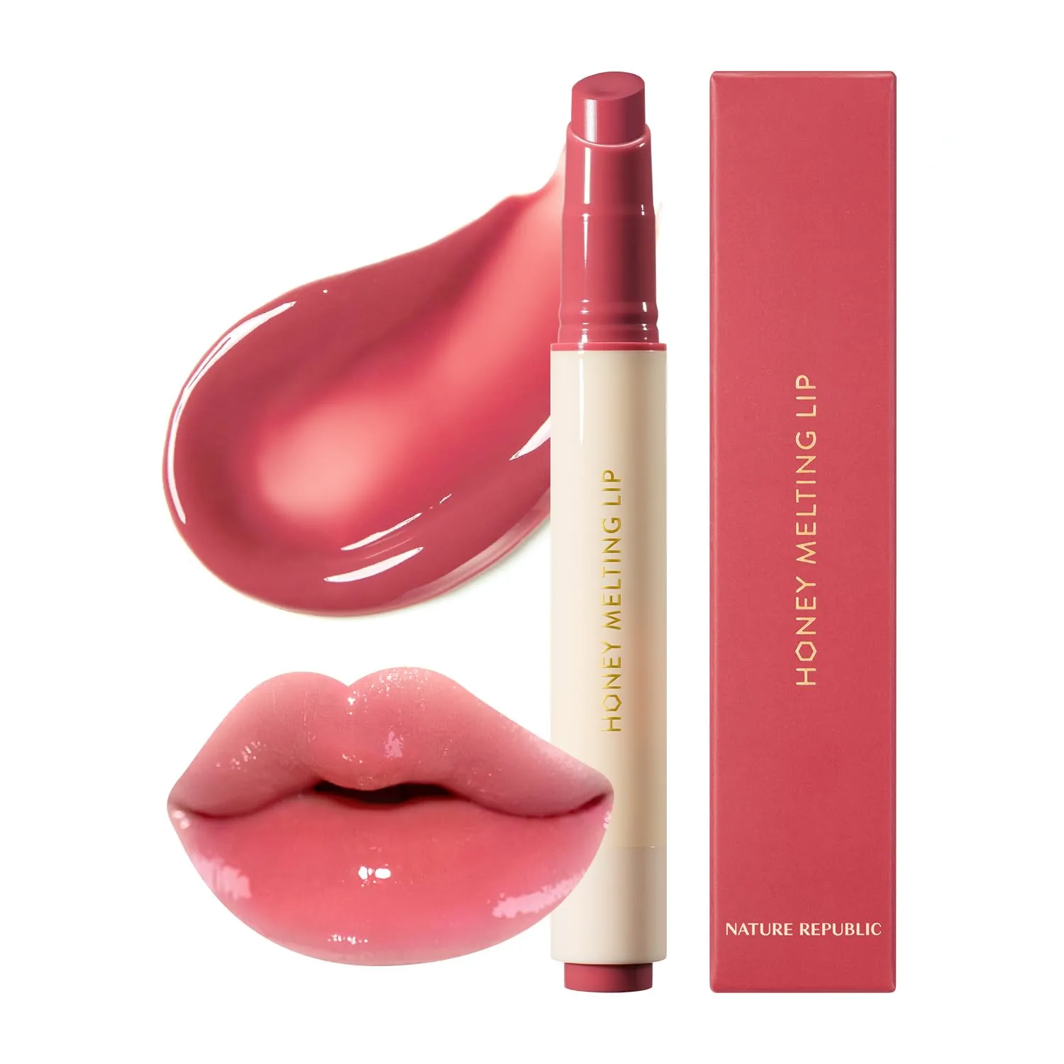 Nature Republic HONEY MELTING LIP (03 BERRY) SOFT LIP STICK, korean lip, Lip Gloss, Glow lip, glossy, lip balm, lip crayon, jelly gloss, lip pen, tint gloss, sheer lip, korean make up