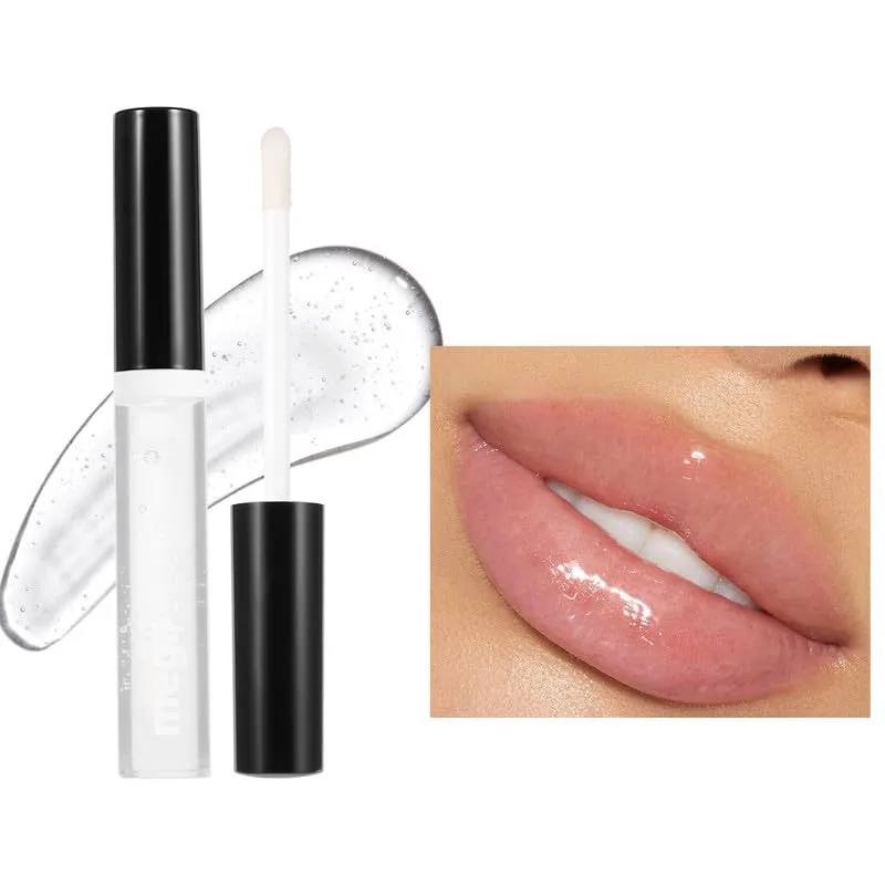 Hyaluronic Acid Lip Gloss Clear Lip Gloss for Women, Moisturizing, Non-Sticky Glossy,Ultra High Shine Glosses Liquid Lip Glaze,Long-Lasting Crystal Clear&Fuller-Looking Glass Lip Makeup, 01