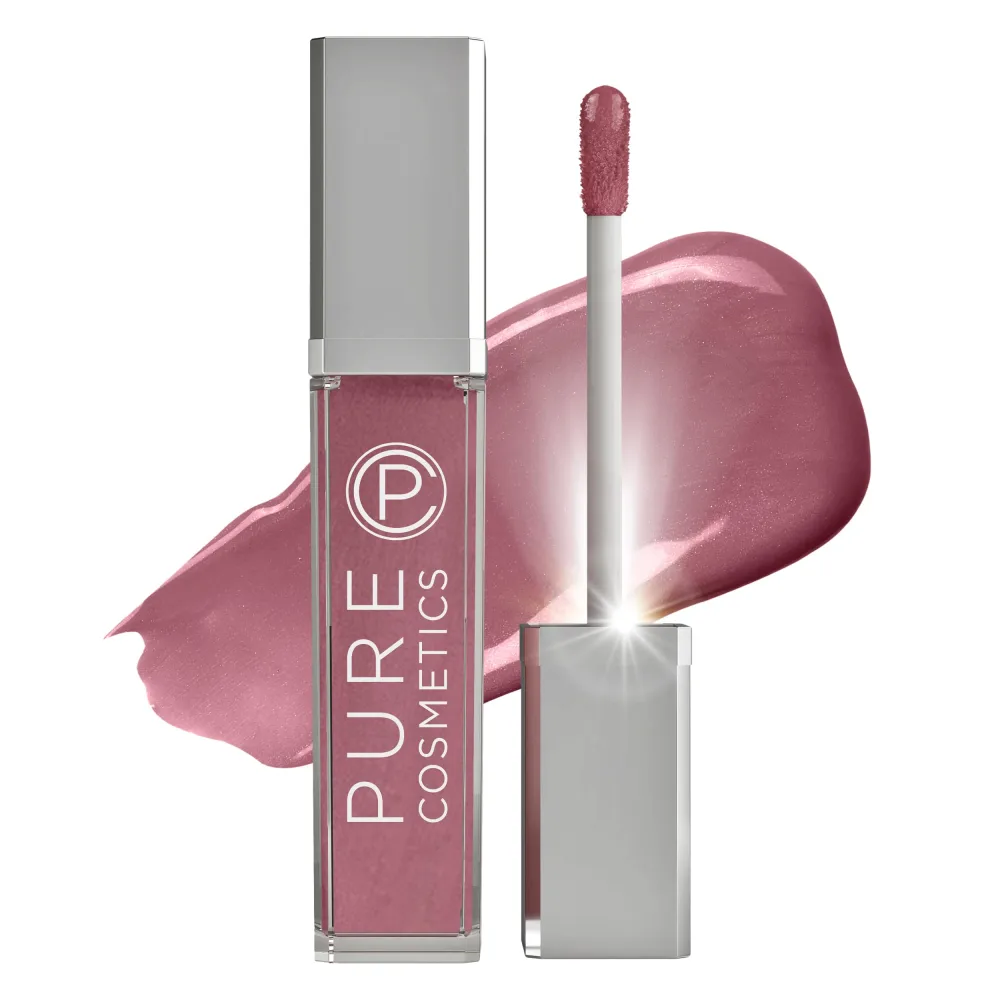 Pure Cosmetics Pure Illumination Lip Gloss - LED-lit Applicator w/Side Mirror - Non-Sticky, Moisturizing & Hydrating Lip Glosses - Soothes & Protects Dry Chapped Lips (On Pointe)