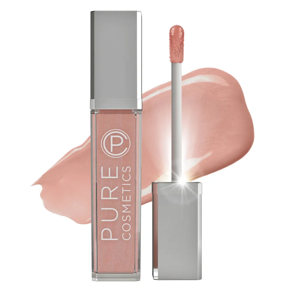 Pure Cosmetics Pure Illumination Lip Gloss - LED-lit Applicator w/Side Mirror - Non-Sticky, Moisturizing & Hydrating Lip Glosses - Soothes & Protects Dry Chapped Lips (Caribbean Coral)