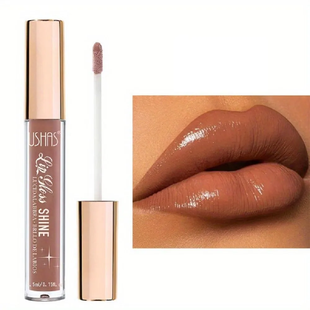 USHAS Pearlescent Liquid Lip Gloss, Lasting Formula, Non-Sticky, 12 Shades, Waterproof Lip Color (11)