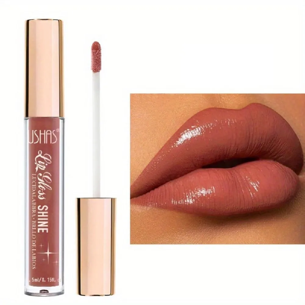 USHAS Pearlescent Liquid Lip Gloss, Lasting Formula, Non-Sticky, 12 Shades, Waterproof Lip Color (9)