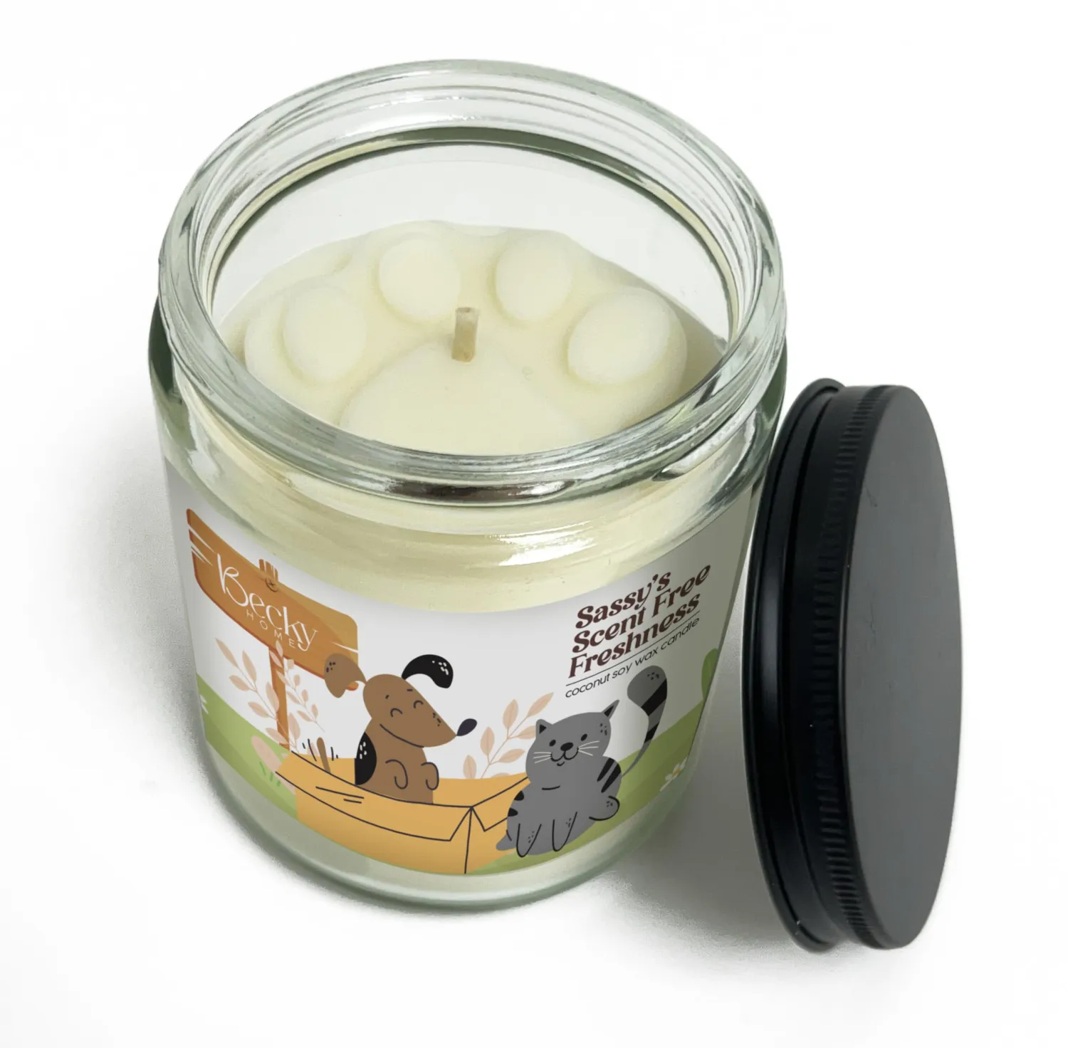 9 oz Pet Odor Eliminator for Home, Unscented Candle, Cat Candle, Pet Odor Eliminator Candle, Dog Odor Eliminators for Home, Odor Eliminating Candle, Pet Safe Candles