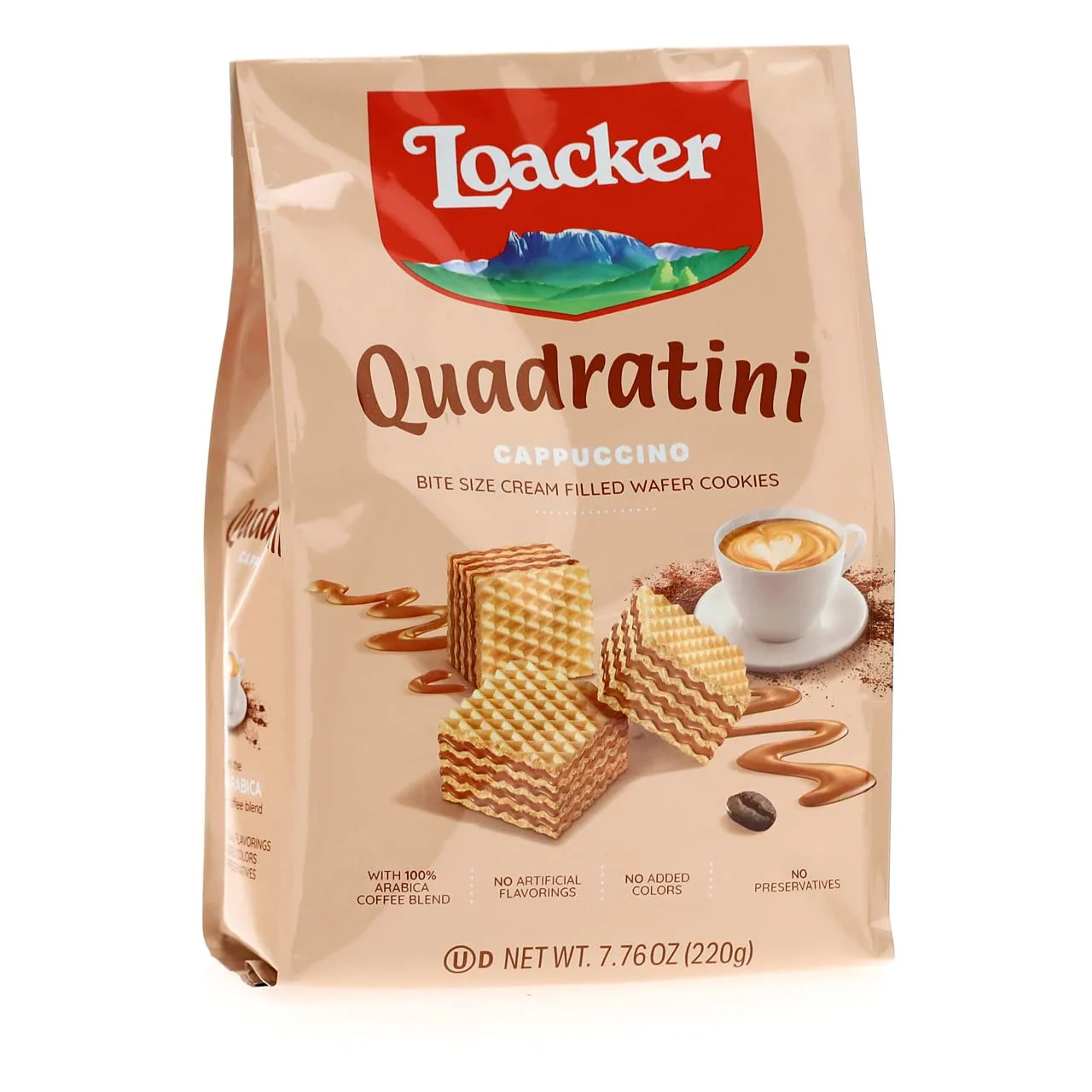 Loacker Quadratini Cappuccino Wafer Cookies (220g)