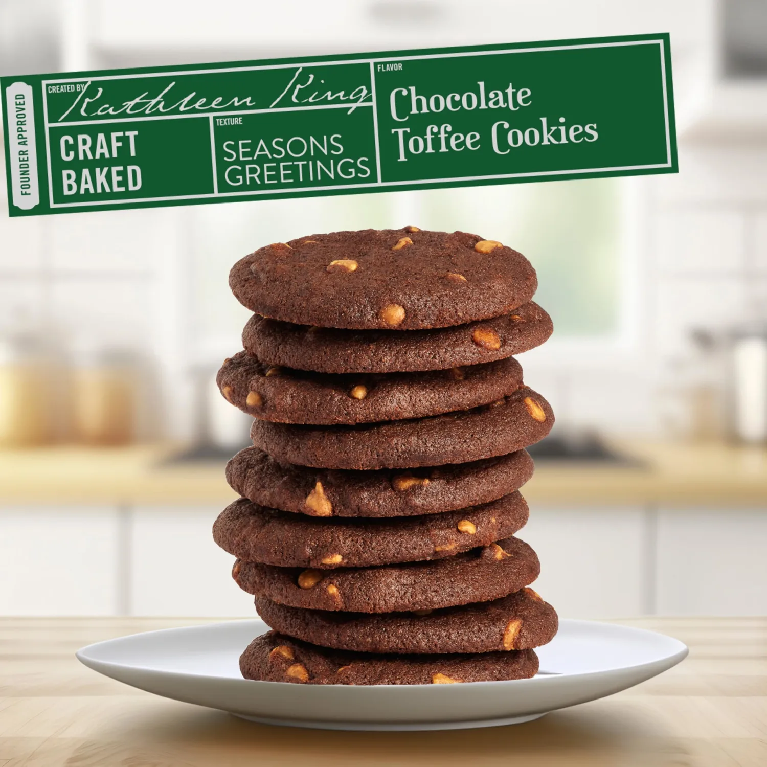 Tate's Bake Shop Chocolate Toffee Cookies, Limited Edition Holiday Cookies, 6.5 oz