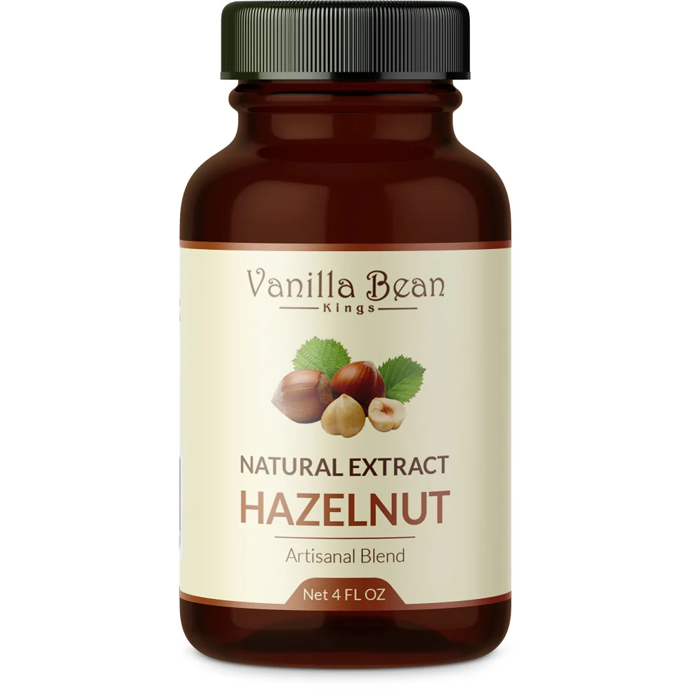 Natural Hazelnut Extract for Baking and Flavoring - 4 OZ - Premium Quality Natural Flavors for Baked Goods, Desserts, & Cooking